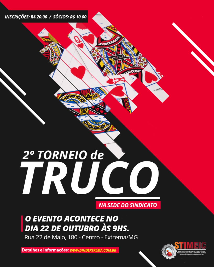 Torneio de Truco em Duplas tem nova data: 26 de novembro. Inscreva-se!